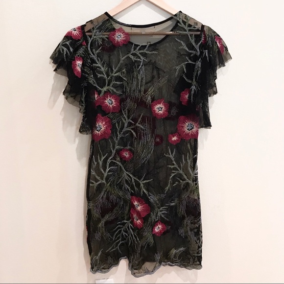 Floral Sheer Free Generation Embroidered Dress - Picture 5 of 8